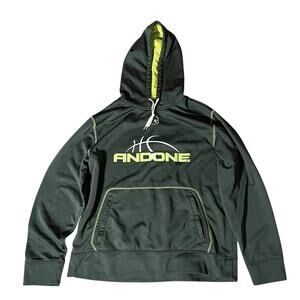 And1 Andone Green Basketball Pullover Hoodie Sweatshirt Mens Size Large